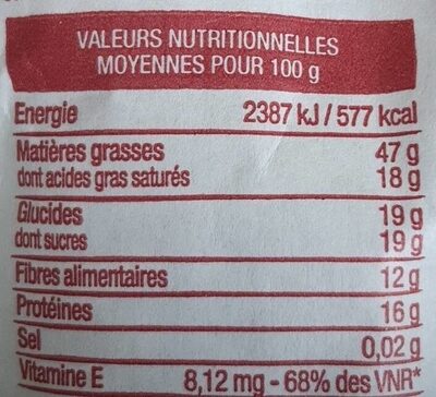 Amandes, cramberries , noix de coco et du bresil - Nutrition facts - fr