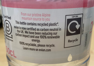 Eau minérale naturelle Evian - Recyclinginstructies en / of verpakkingsinformatie