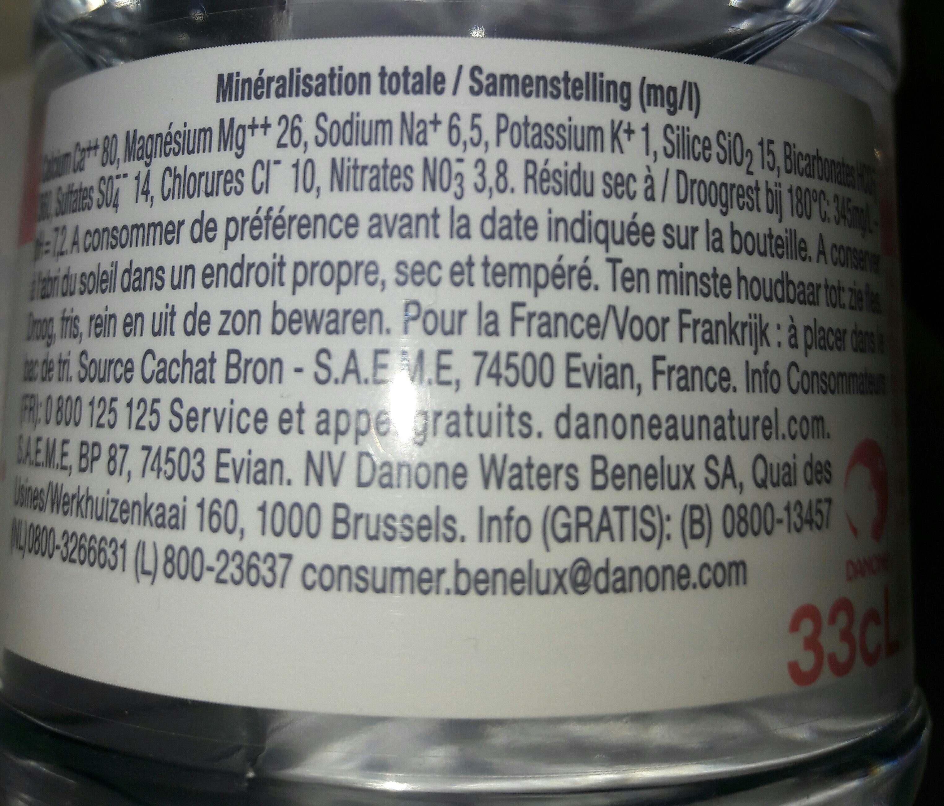 Evian 33cl - Recycling instructions and/or packaging information - fr