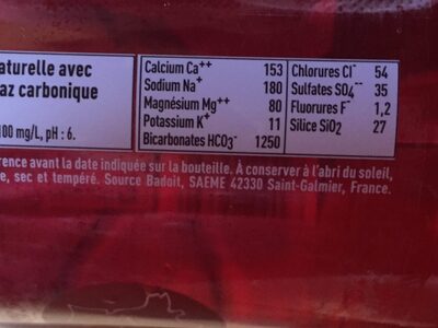 Badoit rouge - Ingredients - fr