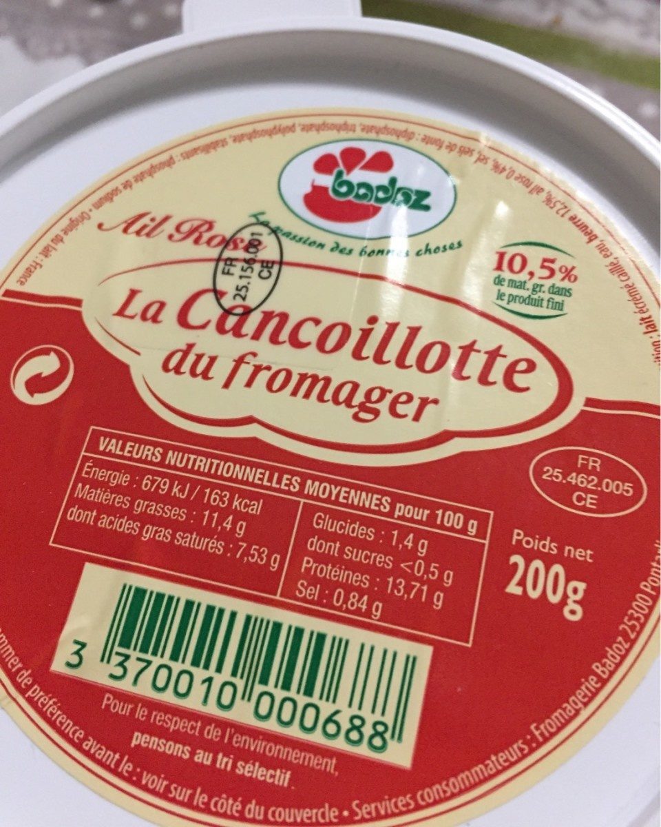 La cancoillotte du fromage ail rose - Ingrédients