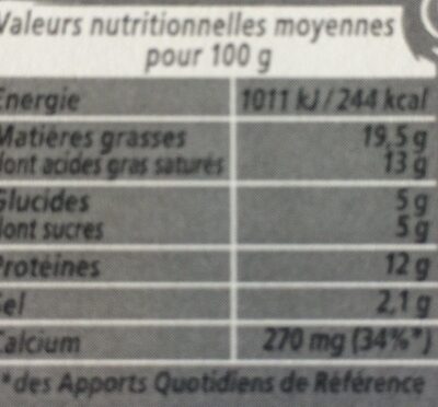 Apéricube Campagne 24C - Nutrition facts - fr