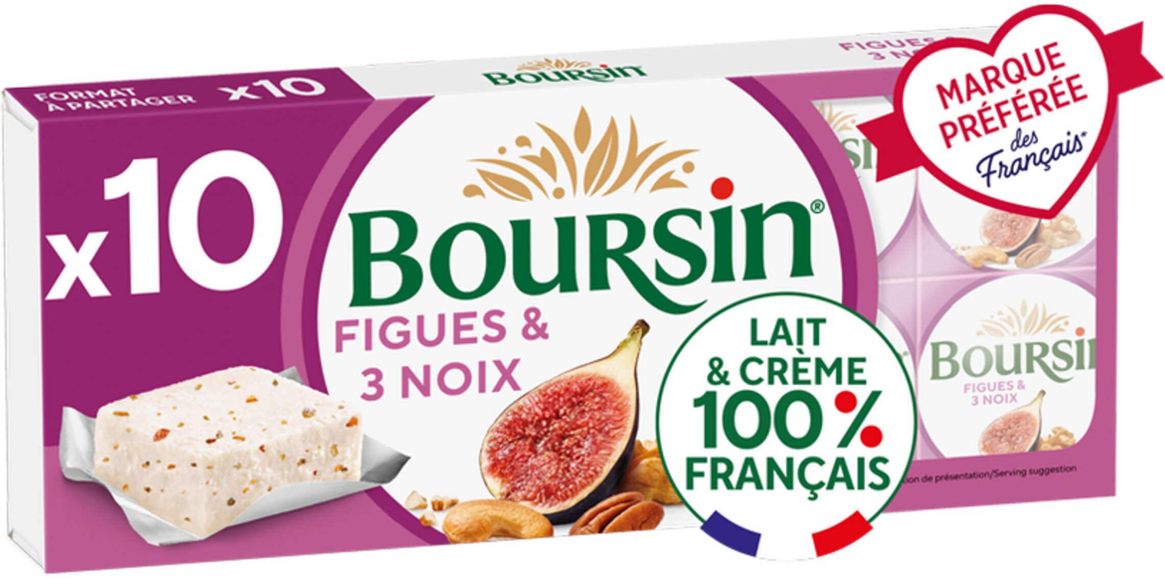 Boursin® Figues et 3 Noix Portion x10 - Product - fr