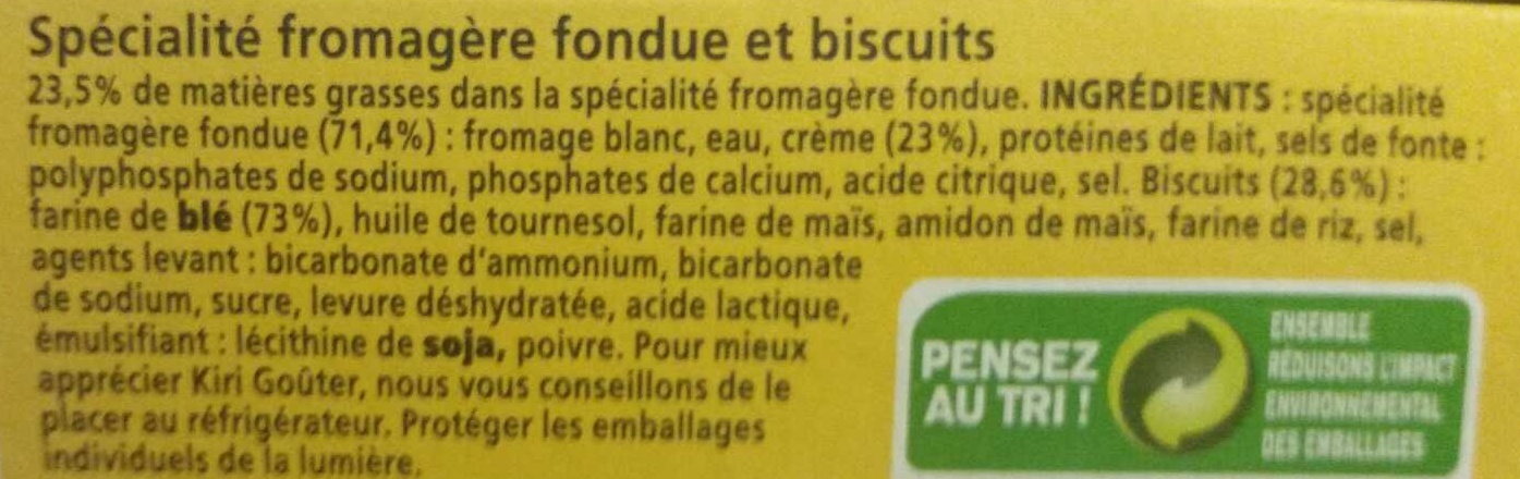 Fromage fondue et biscuits - Ingrédients