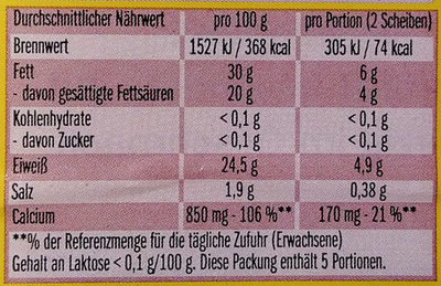 Leerdammer® Feine Scheiben zart-würzig - Nutrition facts - de