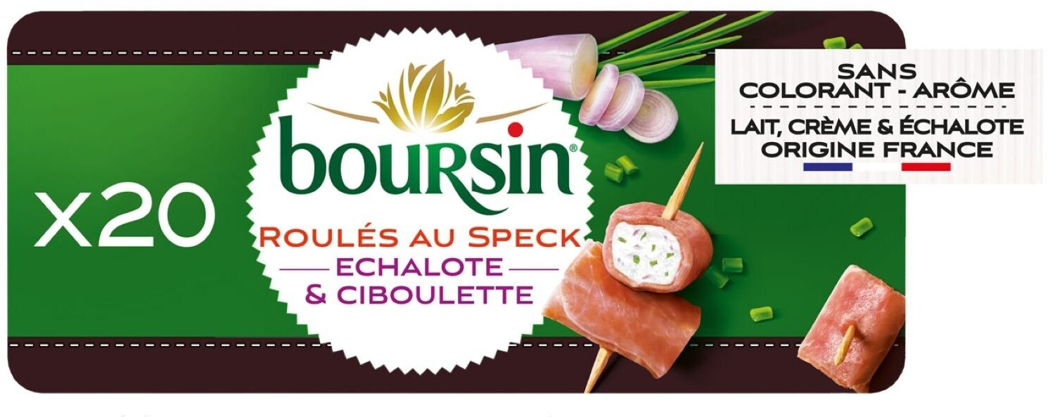 Boursin Apéritif Les roulés Jambon fumé Echalote Ciboulette - Product - fr