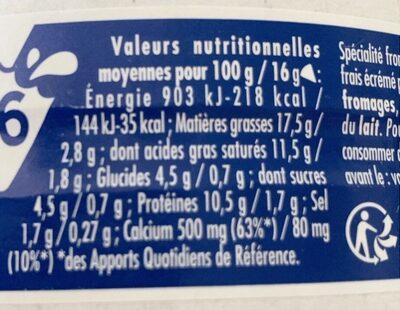 Vache qui rit - Nutrition facts - fr