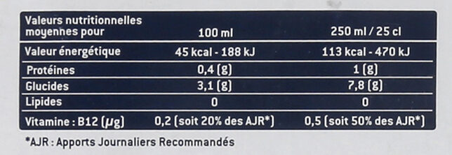 1664 24x25cl 1664 maxi format 5.5 degre alcool - Tableau nutritionnel