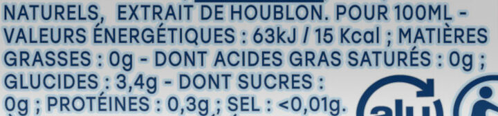 1664 0,0% Bière blonde sans alcool 33 cl - Información nutricional - fr