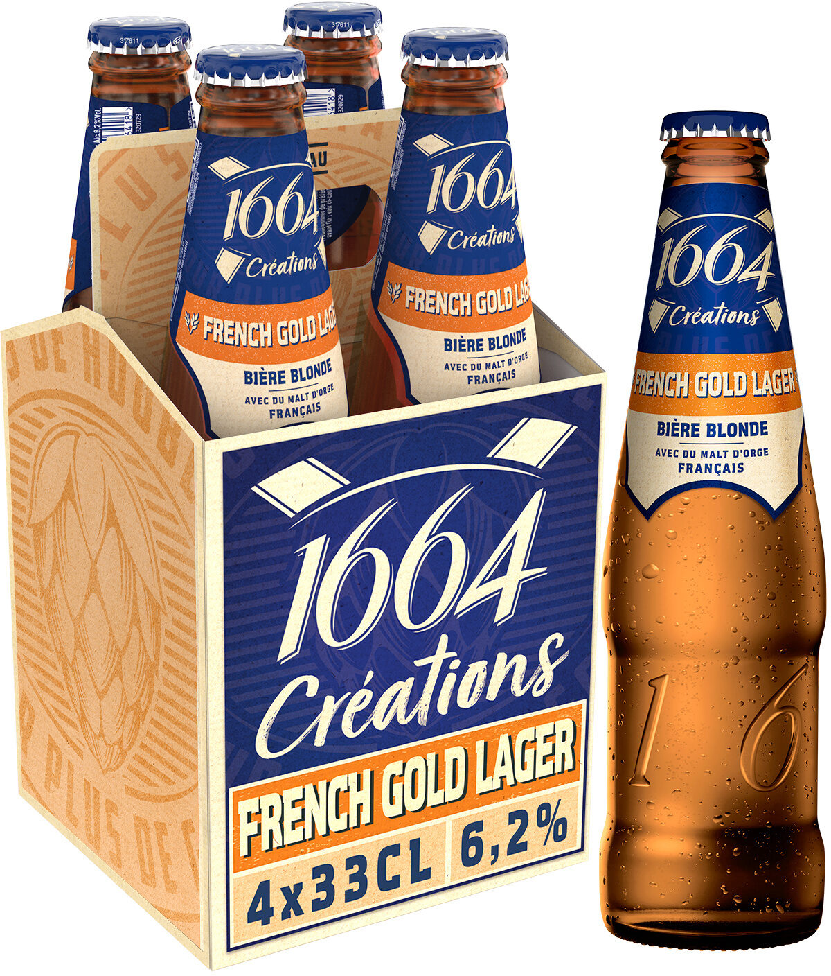 1664 4x33cl 1664 creations french gold 6.2 degre alcool - Product - fr