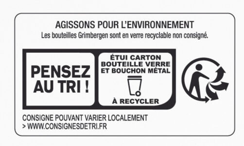 Grimbergen 12X25CL GRIMBERGEN ROUGE 5.5 DEGRE ALCOOL - Instrucciones de reciclaje y/o información de embalaje - fr