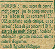 Tourtel 6X27,5CL TTWIST AGRU FRBIO-01 0.0 DEGRE ALCOOL - Ingredients - fr