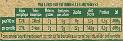 Tourtel 6X27,5CL TTWIST AGRU FRBIO-01 0.0 DEGRE ALCOOL - Nutrition facts - fr