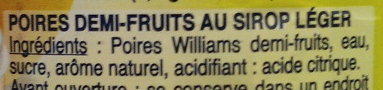 Poires Williams - Ingrediënten - fr