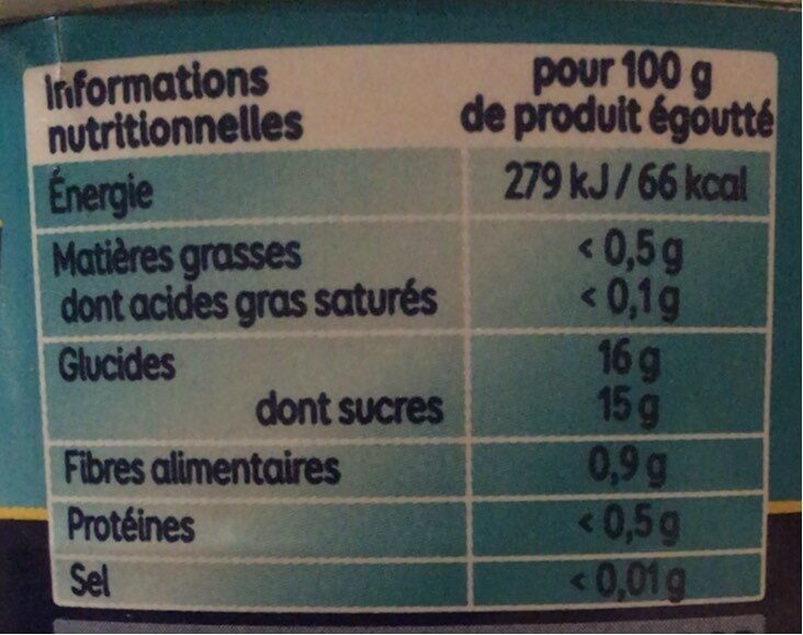 ananas 40Cal 100gr - Nutrition facts - fr