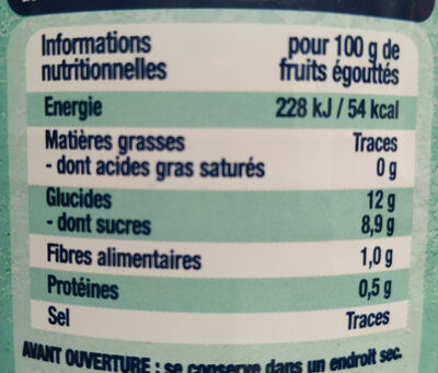 Grand Ananas Tranches Sans sucres ajoutés - Nutrition facts - fr