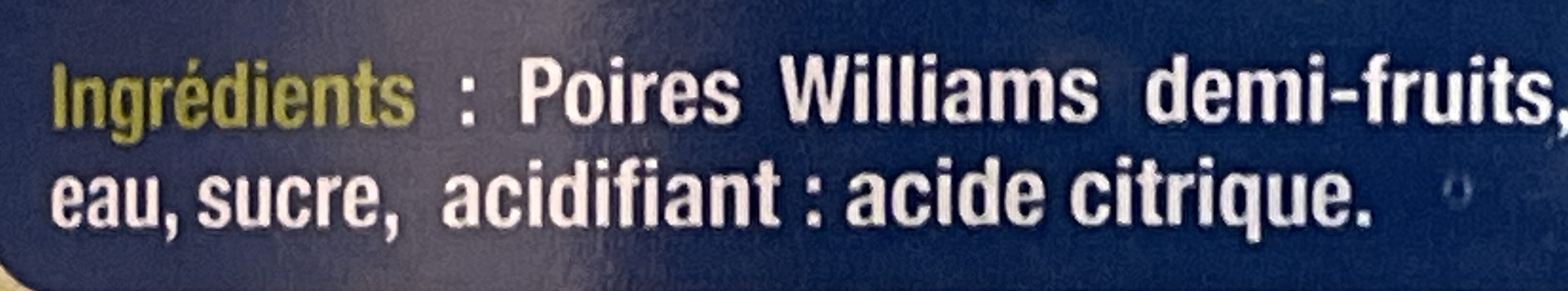 Poires Williams - Ingredients - fr