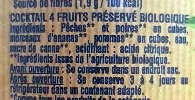 Cocktail de Fruits Bio - Ingredients - fr