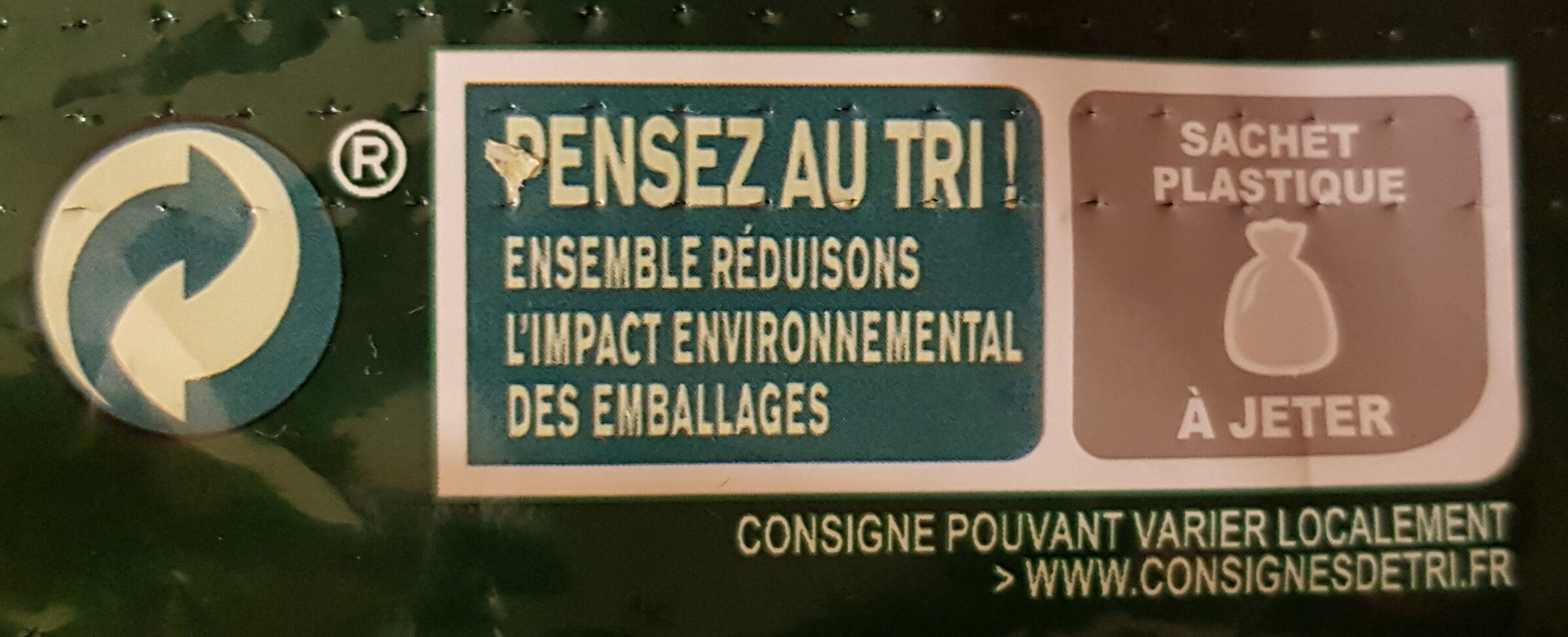 Le Haricot Vert Extra-fin Précuit Vapeur - Instruction de recyclage et/ou informations d'emballage