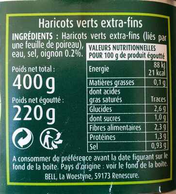 Fagots de Haricots Verts - Ingredients - fr