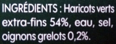 Haricots Verts extra-fins sélection : ''cueillis et rangés main'' - Ingredientes - fr
