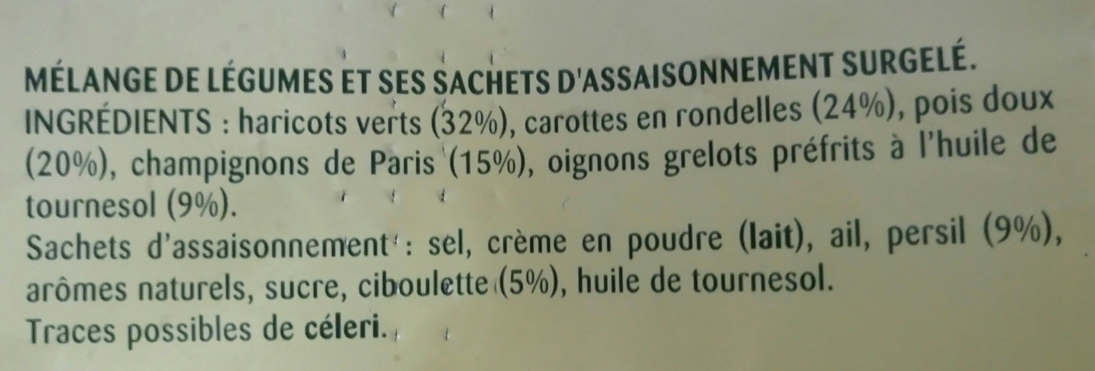 Poêlée La Champêtre - Haricots verts, Carottes, Pois - Ingredientes - fr
