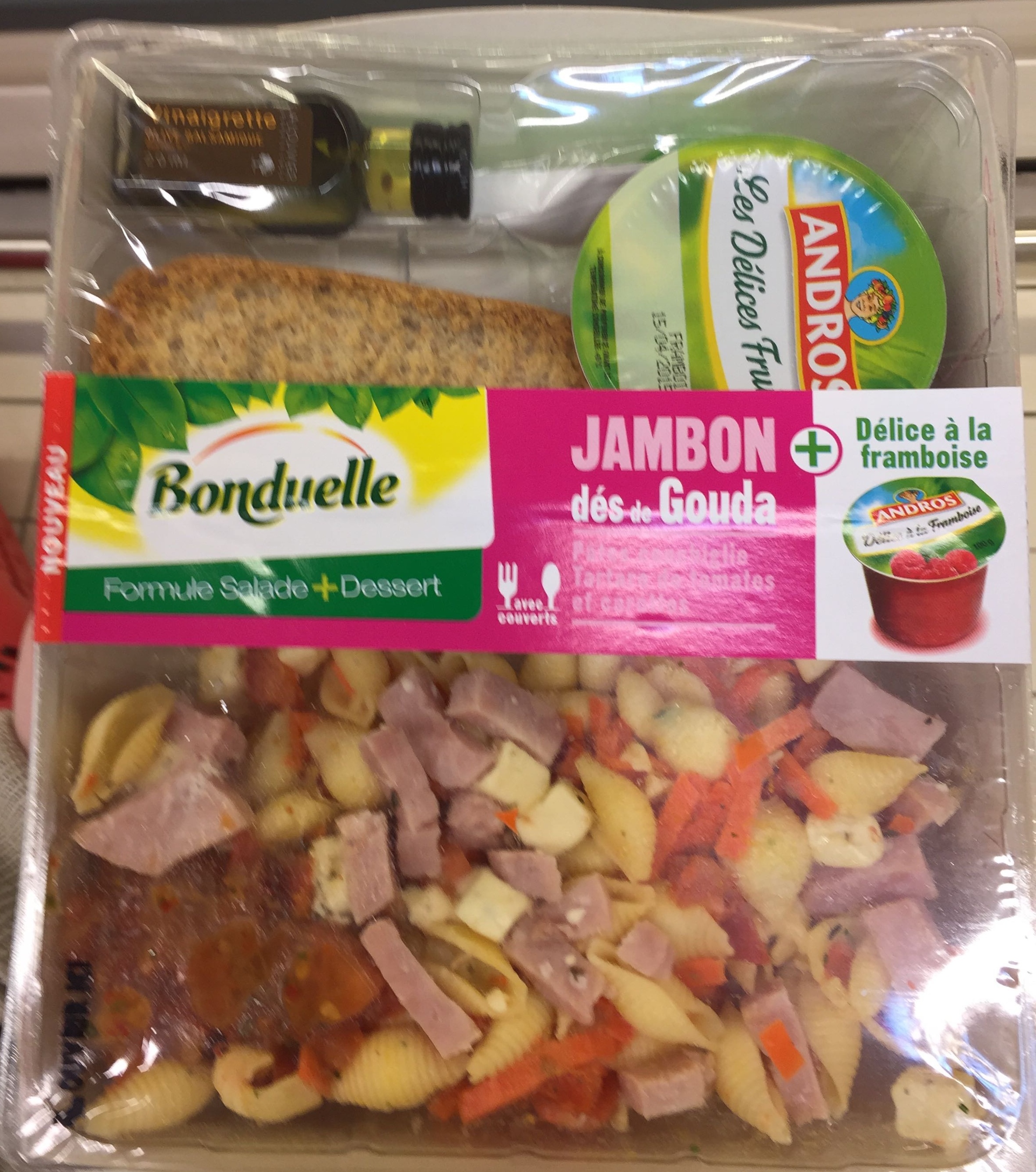 Formule Salade + Dessert Jambon dés de Gouda + Délice à la framboise - Produit