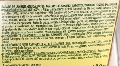 Formule Salade + Dessert Jambon dés de Gouda + Délice à la framboise - Ingrédients