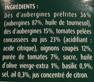 Confit D'aubergines - Ingrédients