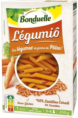 Légumiô - Pâtes de Lentilles Corail et Carottes - Producto
