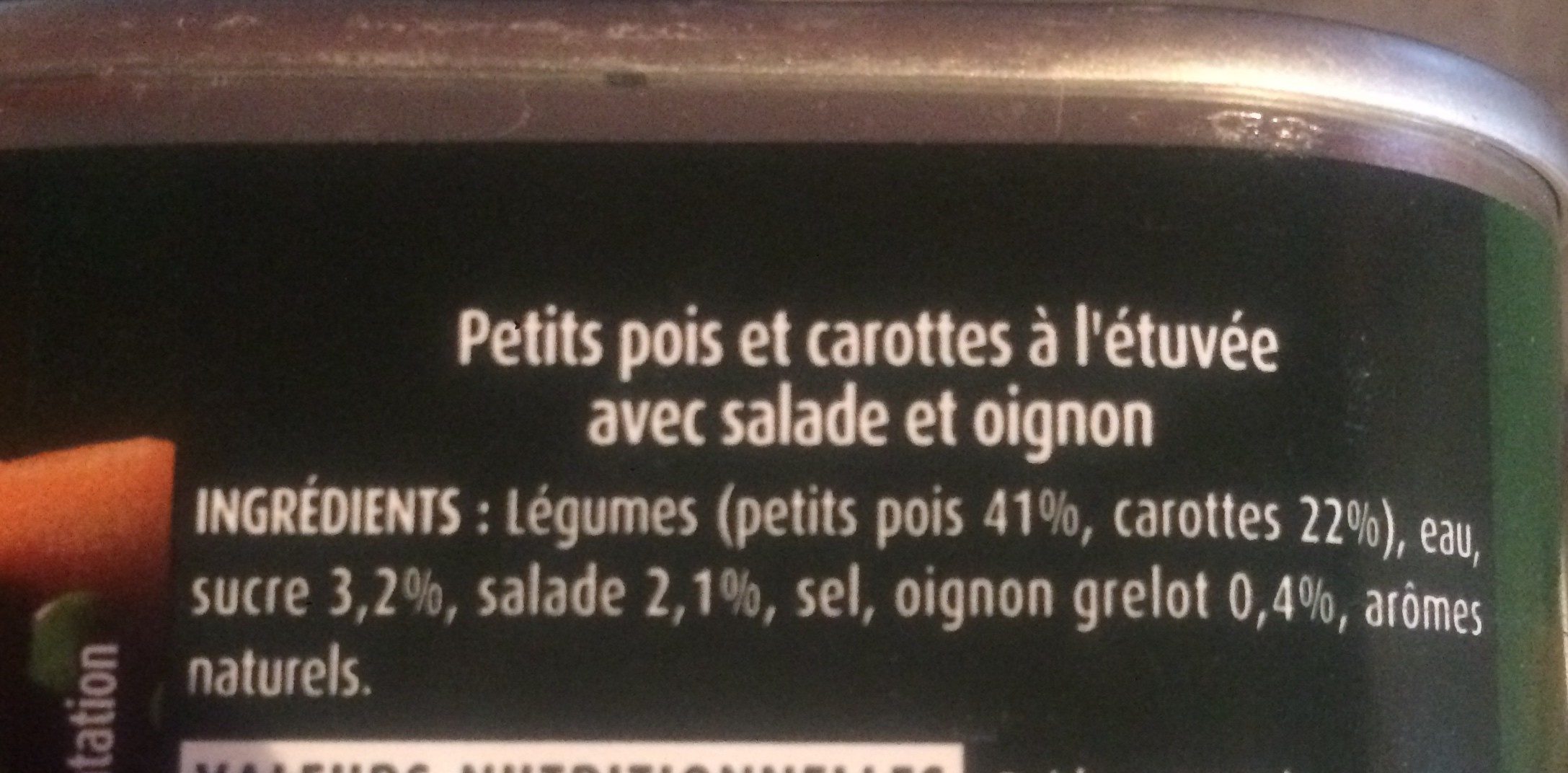 Petits Pois et Carottes - Ingrédients