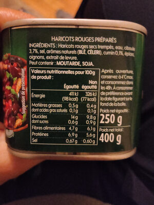Haricots rouges - Touche de ciboule & cumin - Ingrédients