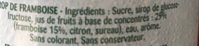 Sirop de framboise - Ingrediënten - fr