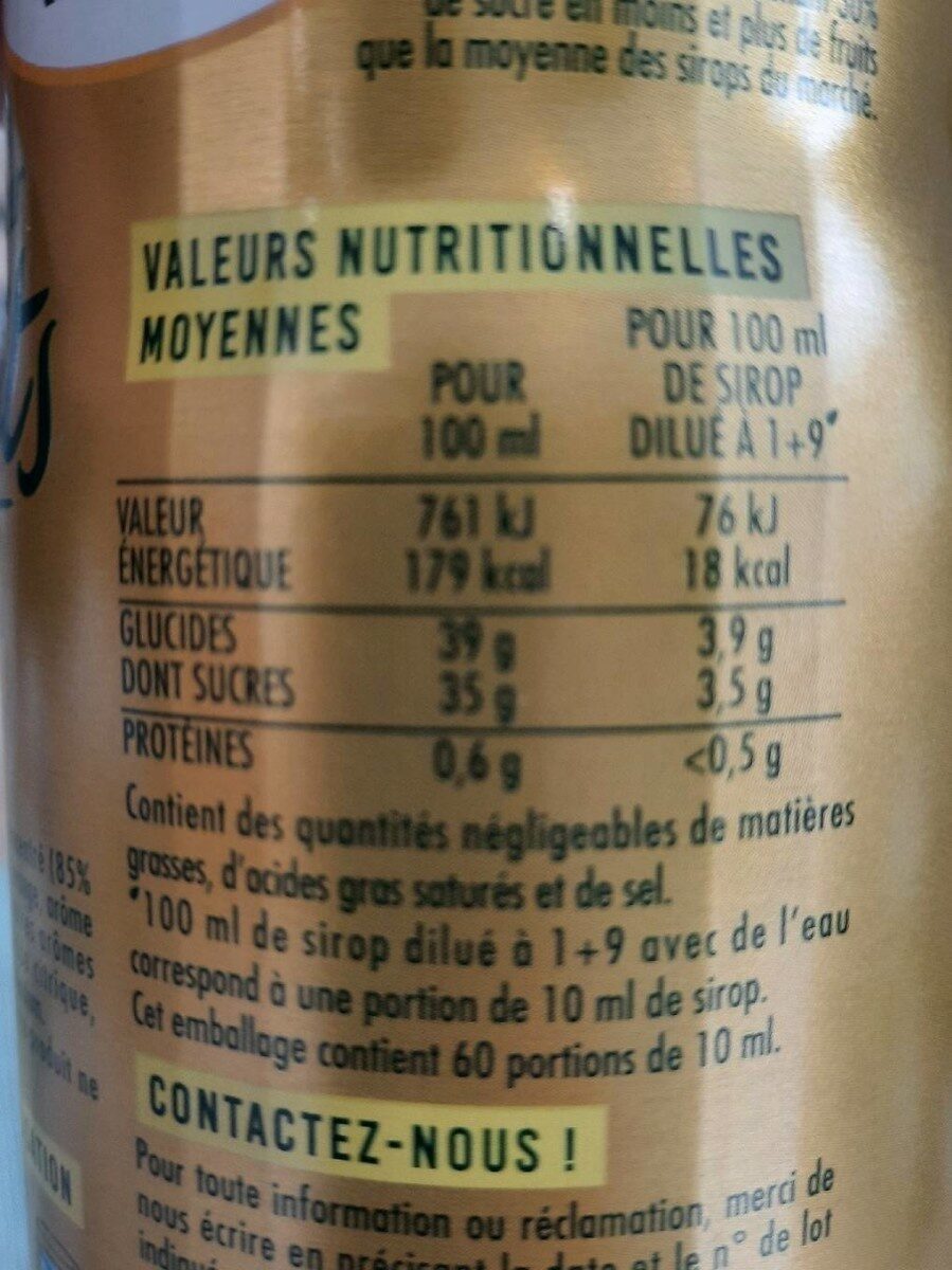 Fraîcheur de fruit Citron - Nutrition facts - fr