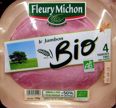 Le Jambon Bio, Sans couenne (4 Tranches Fines) - Product - fr