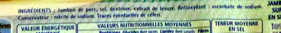 Le Jambon de Paris (- 25 % de Sel) 4 Tranches + 2 Gratuites - Ingredientes - fr