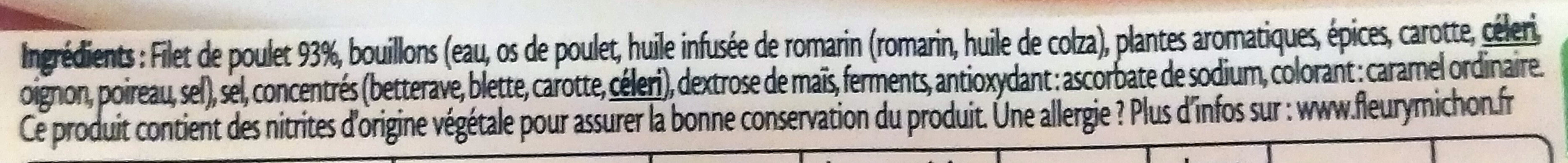 Filet de Poulet - Fumé - Ingrediënten - fr