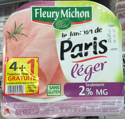 Le Jambon de Paris léger (2% M.G) - Product - fr