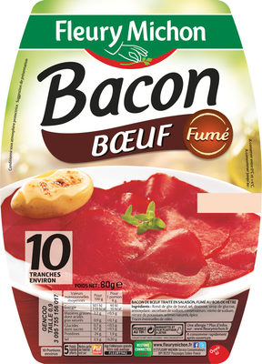 Bacon boeuf fumé - 10 tranches environ - Product - fr