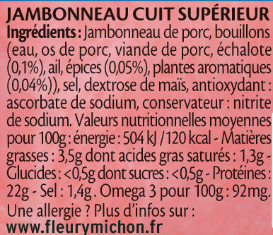 Jambonneau -25% de Sel - Ingredienti - fr