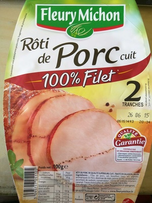 Rôti de Porc cuit, 100 % Filet (2 Tranches) - Produit