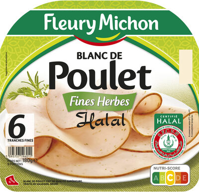 Blanc de poulet fines herbes Halal - 6 tranches fines - Product - fr