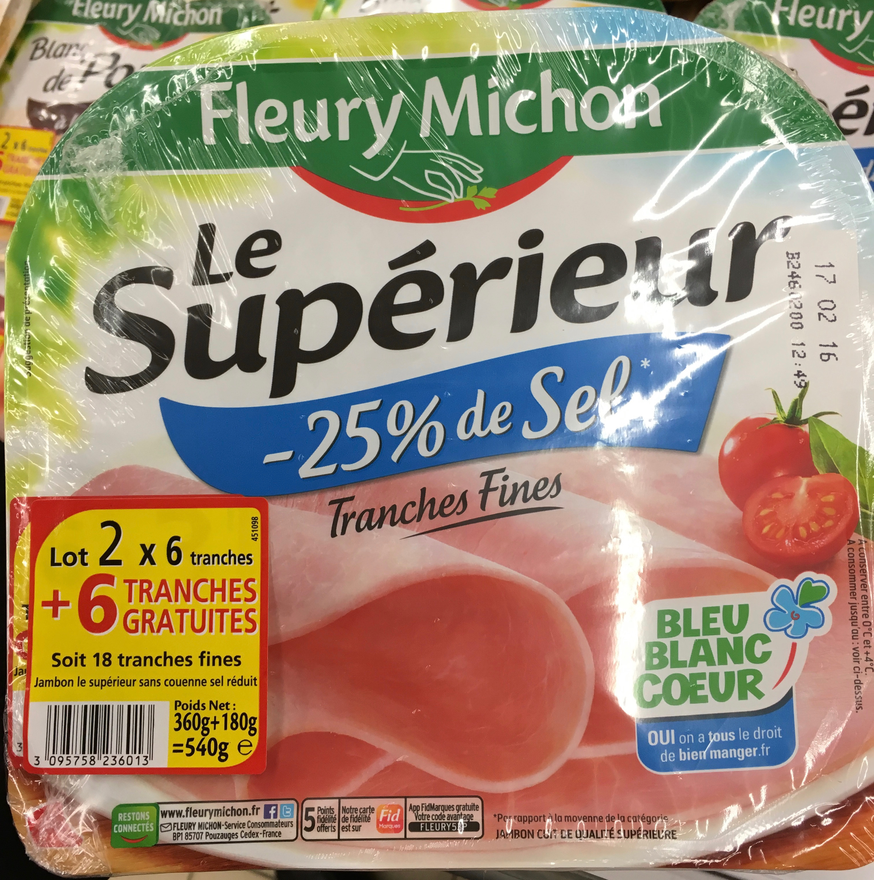 Le Supérieur -25% de Sel (lot 2x6+8 tranches) - Product - fr