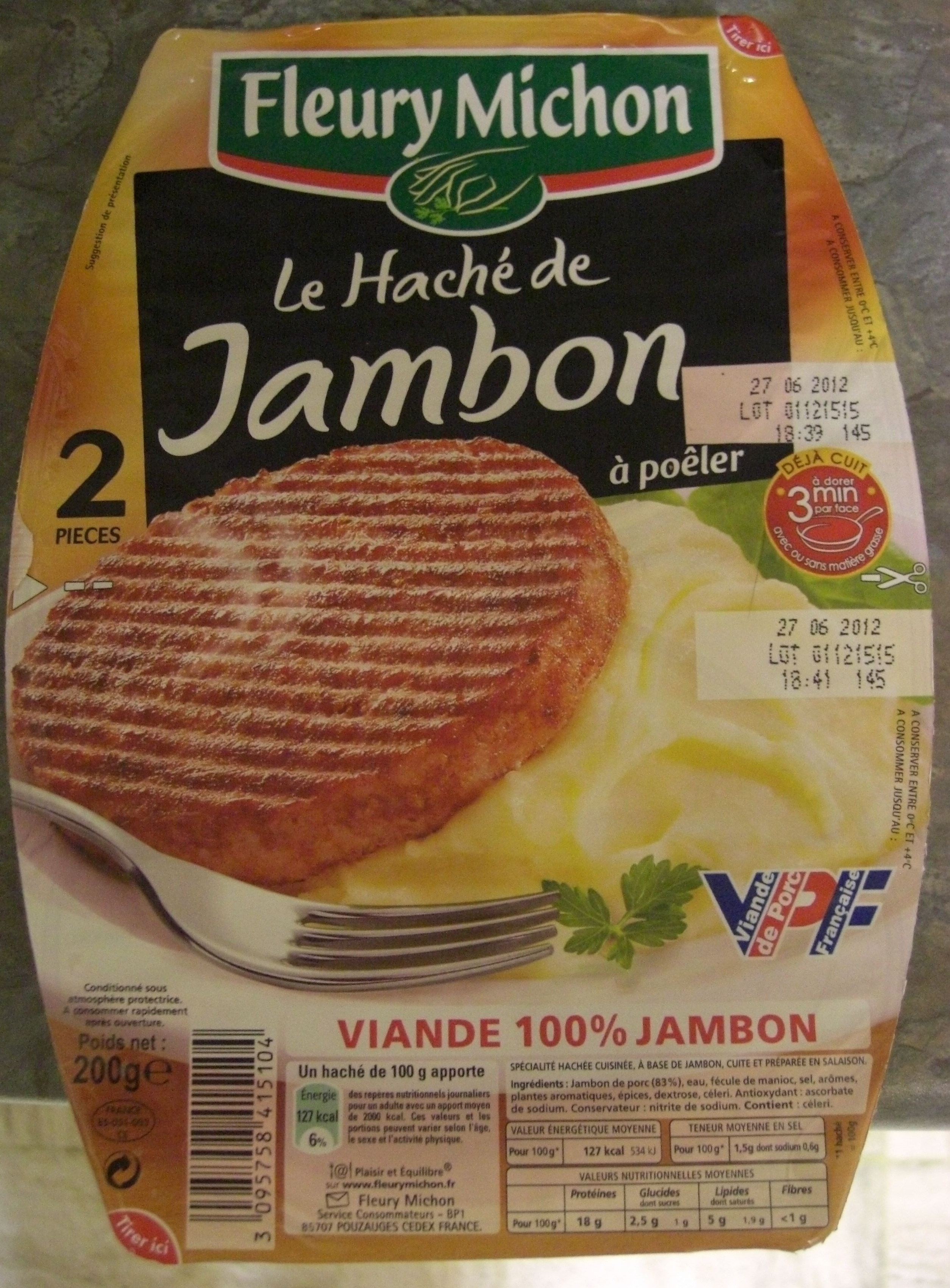Le Haché de Jambon à poêler (2 Pièces) - Product - fr