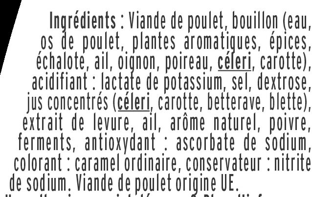 Allumettes de Poulet - Nature - Ingrédients