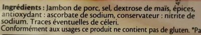 Le Paris  sans couenne - 25% de Sel*- 6 tr - Ingredientes - fr