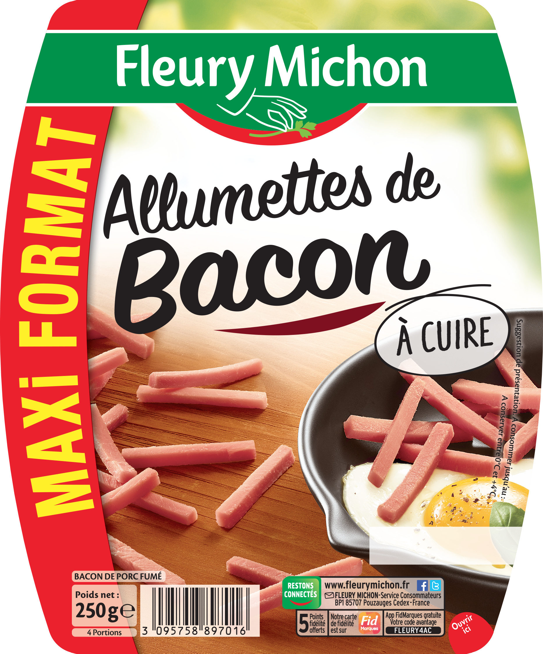 Allumettes de bacon maxi format - 250 g. - Product - fr