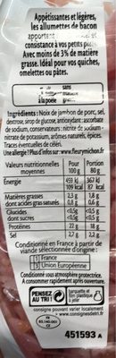 Allumettes de bacon - Nutrition facts - fr