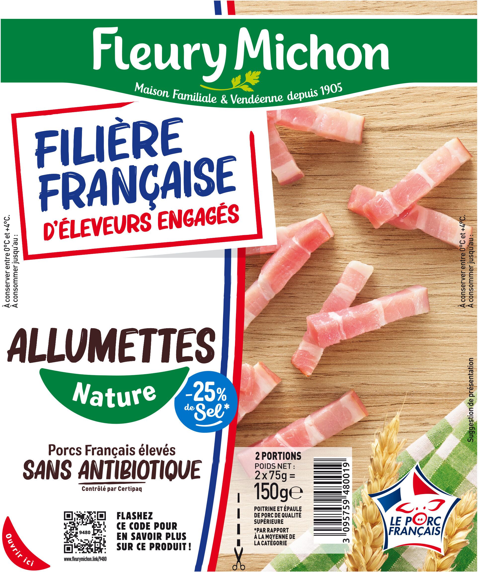 Allumettes - Nature -25% de sel* - FILIERE FRANCAISE D'ELEVEURS ENGAGES - Product - fr