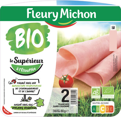 Jambon Supérieur sans couenne Bio - 2 tranches - Producto - fr